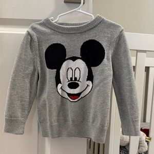 GAP Gray Mickey Mouse Knit Sweater